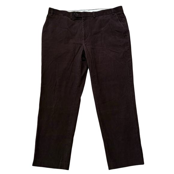 Lauren Ralph Lauren Corduroy Pants Flat Front Straight Fit Dark Brown Men 40x30 - Picture 1 of 5